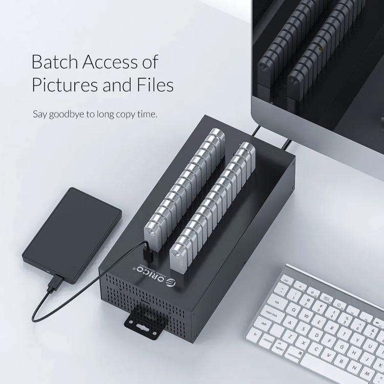 ORICO IH30P Industrial Grade 30 Ports USB 2.0 Hub, Plug:EU Plug(Black)