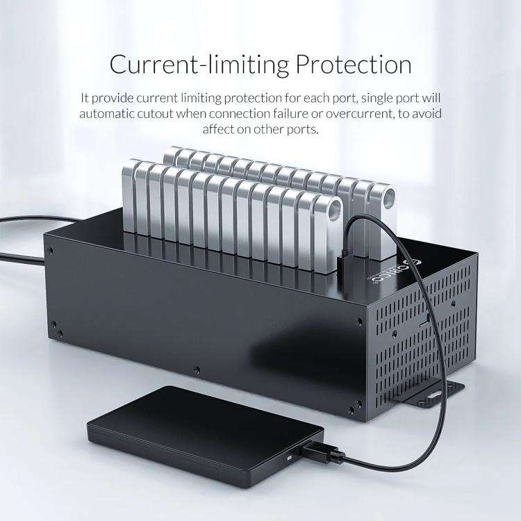 ORICO IH30P Industrial Grade 30 Ports USB 2.0 Hub, Plug:EU Plug(Black)