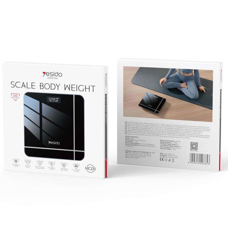 Yesido MG09 Smart Electronic Weight Scale, Size: 26x26x2.35cm(Black)