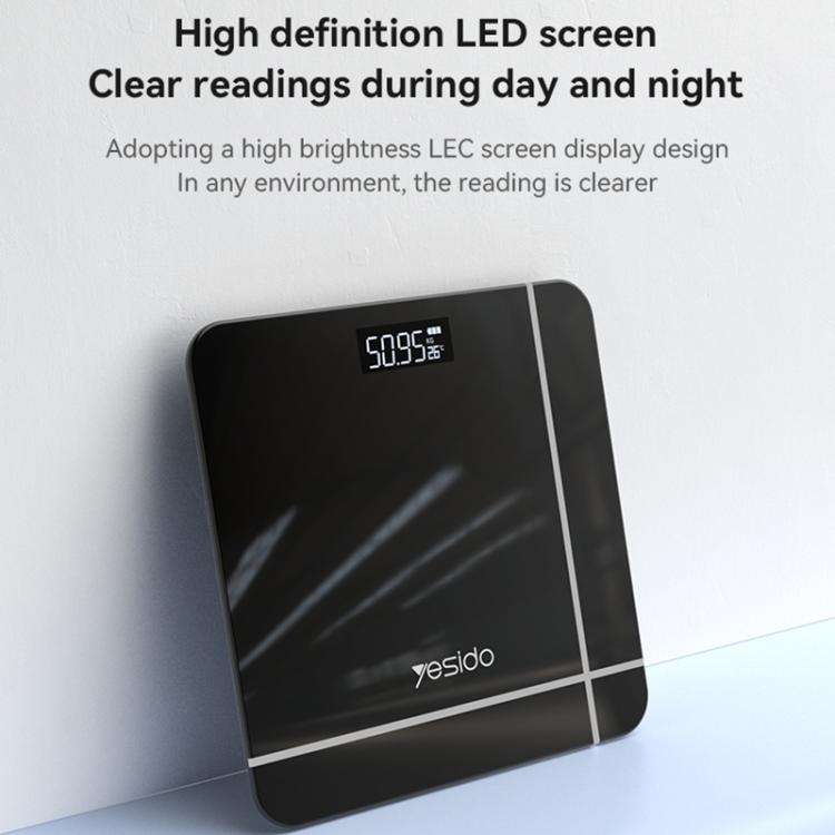 Yesido MG10 Smart Electronic Weight Scale, Size: 28x28x2.35cm(Black)