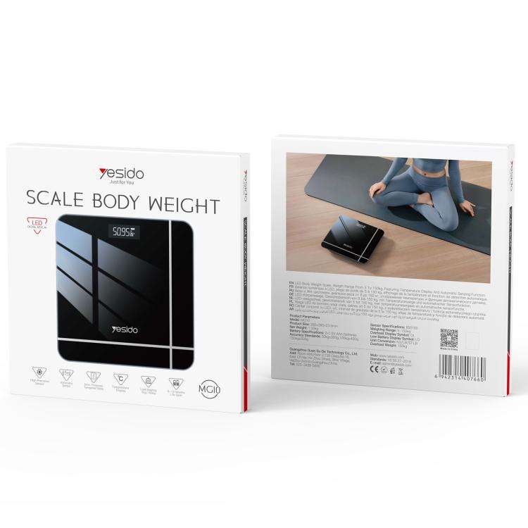 Yesido MG10 Smart Electronic Weight Scale, Size: 28x28x2.35cm(Black)
