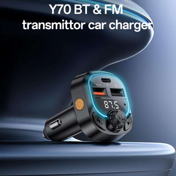 Yesido Y70 Car Bluetooth FM Transmitter(Black)