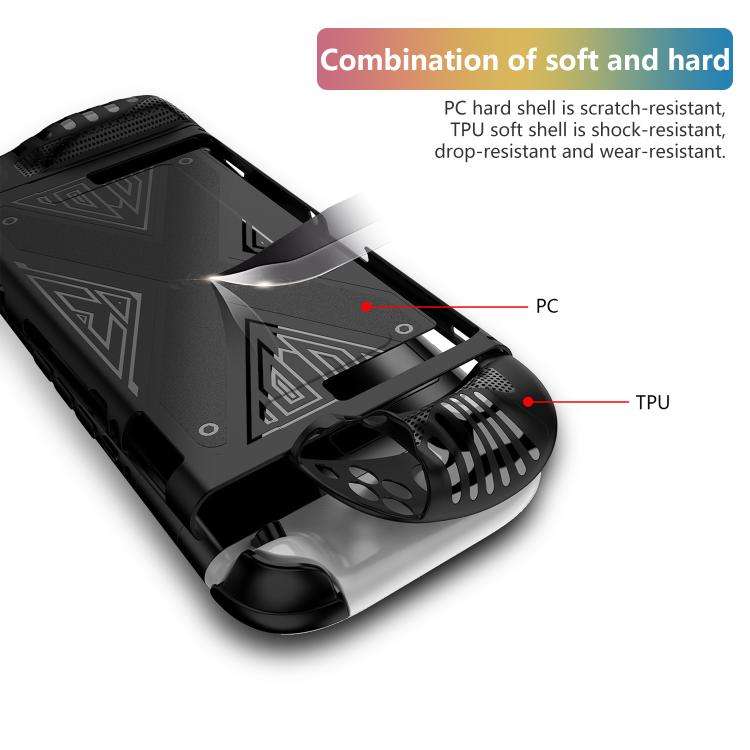 For Nintendo Switch 2  Detachable X-pattern Protective Case with Holder(Black)