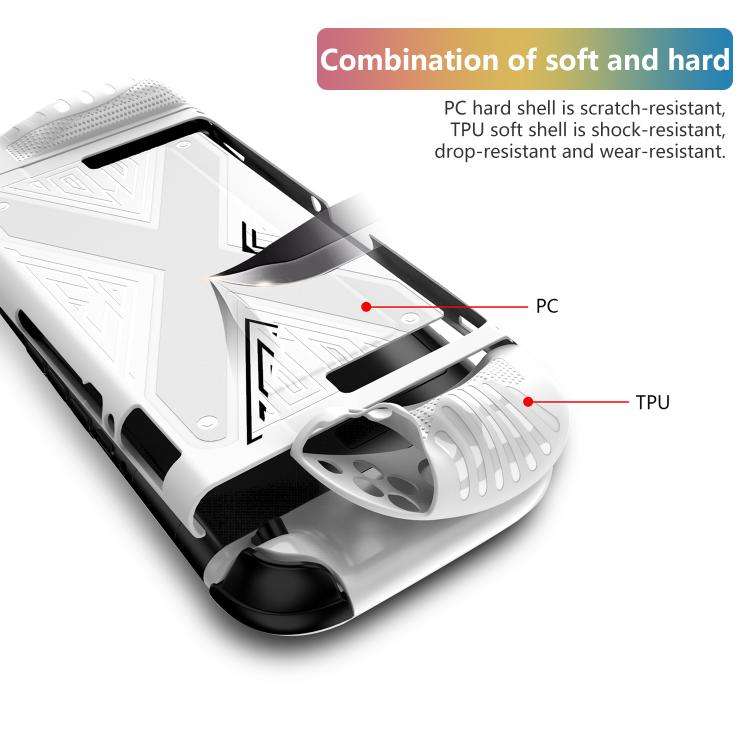 For Nintendo Switch 2  Detachable X-pattern Protective Case with Holder(White)