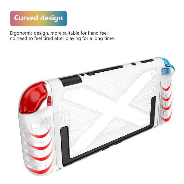 For Nintendo Switch 2  Detachable X-pattern Protective Case with Holder(White)