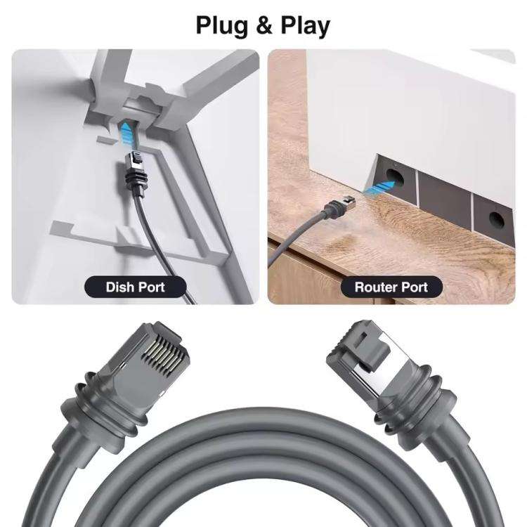 Onten SL301 Starlink Gen3 CAT6 1000Mbps Ethernet Connection Cable, Length:15m(Dark Grey)