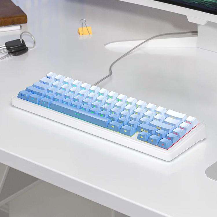 AULA F65 67 Keys 2.4G / BT / Wired Three Model RGB Gaske Mechanical Keyboard(Gradient Blue-Purple...