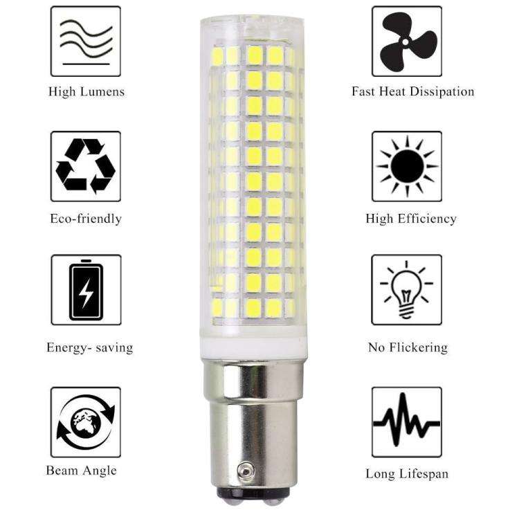 BA15D 15W 136 LEDs SMD 2835 Dimmable Corn Light Bulb, AC110V(White Light)