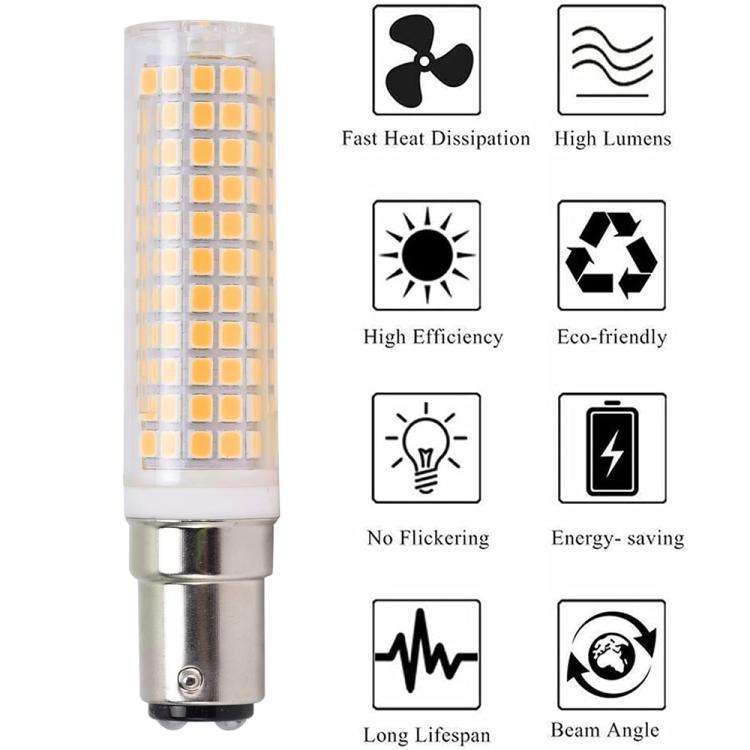 BA15D 15W 136 LEDs SMD 2835 Dimmable Corn Light Bulb, AC110V(Warm White Light)