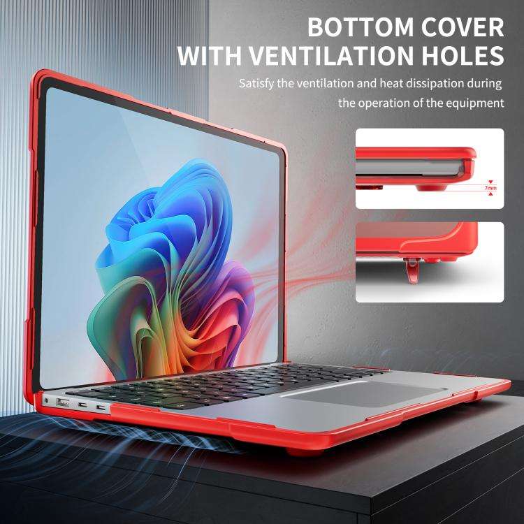 For Microsoft Surface Laptop 7 13.8 inch TPU + PC Two-color Anti-fall Laptop Protective Case(Red)