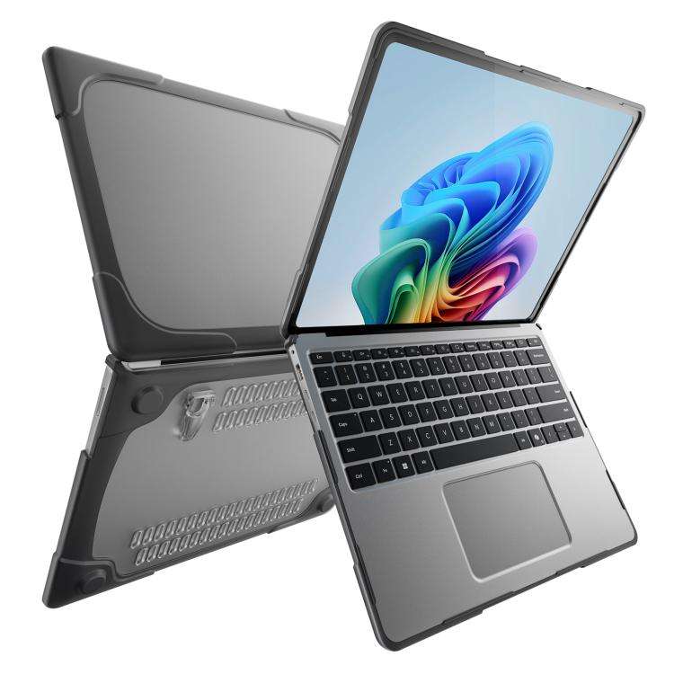 For Microsoft Surface Laptop 7 13.8 inch TPU + PC Two-color Anti-fall Laptop Protective Case(Grey)