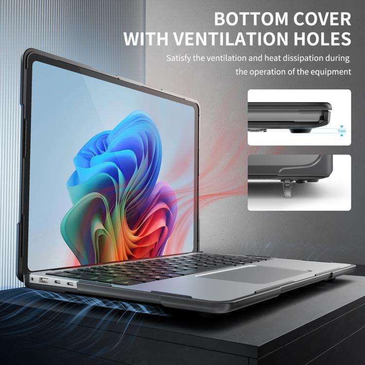 For Microsoft Surface Laptop 7 13.8 inch TPU + PC Two-color Anti-fall Laptop Protective Case(Grey)