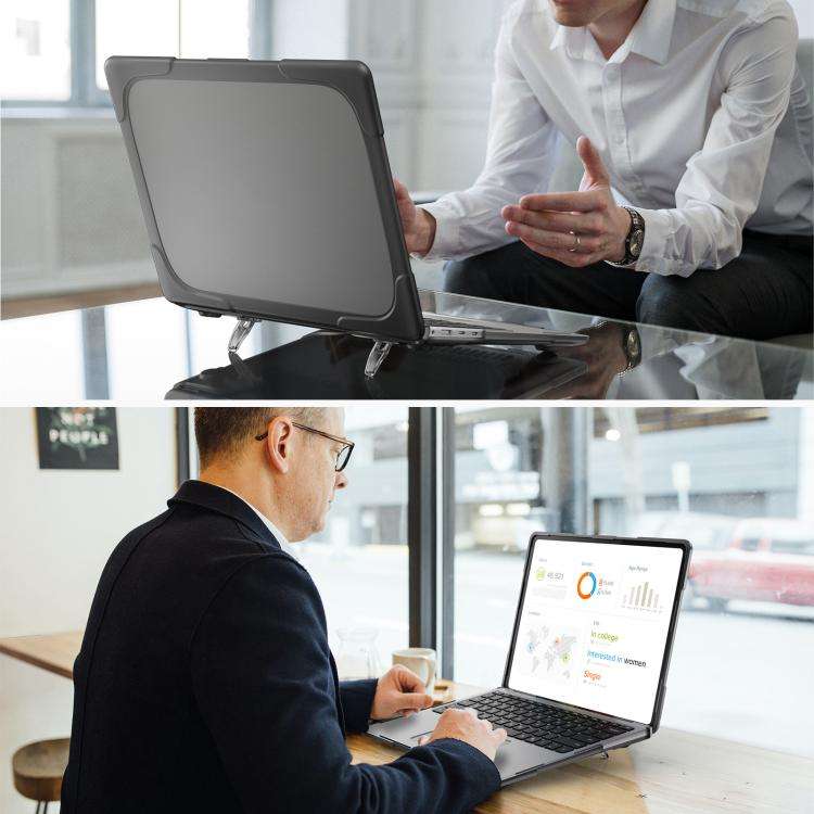 For Microsoft Surface Laptop 7 13.8 inch TPU + PC Two-color Anti-fall Laptop Protective Case(Grey)