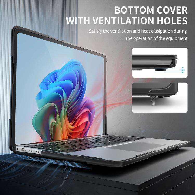For Microsoft Surface Laptop 7 13.8 inch TPU + PC Two-color Anti-fall Laptop Protective Case(Black)