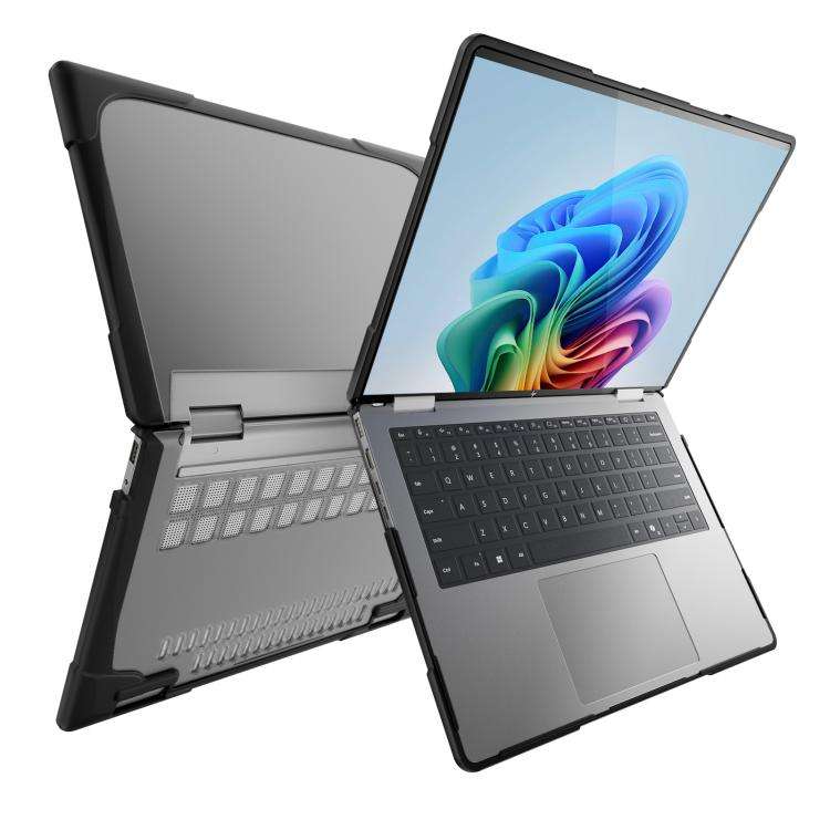 For HP ENVY X360-14 2024 TPU + PC Two-color Anti-fall Laptop Protective Case(Black)