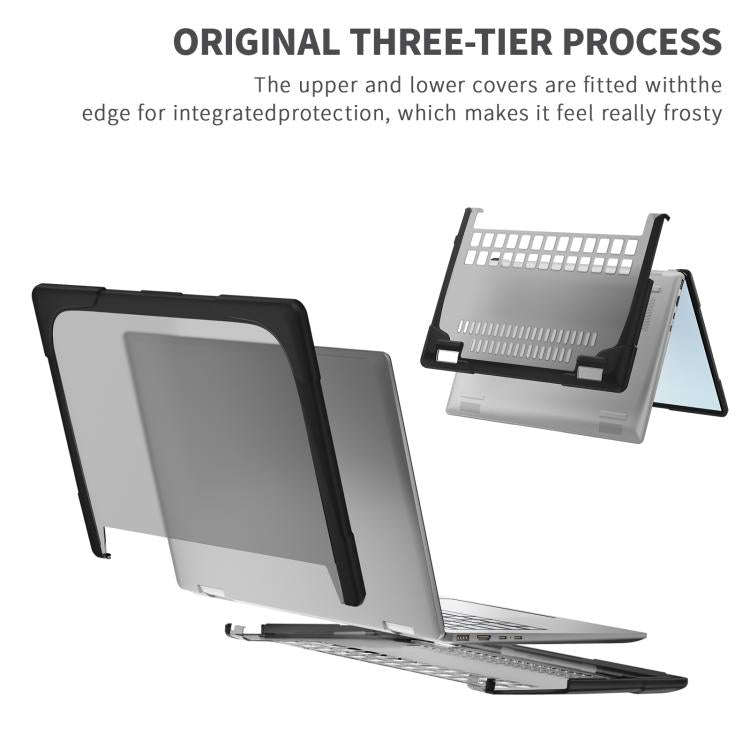 For HP ENVY X360-14 2024 TPU + PC Two-color Anti-fall Laptop Protective Case(Black)