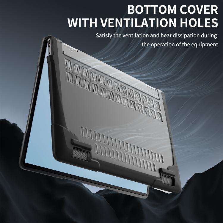 For HP ENVY X360-14 2024 TPU + PC Two-color Anti-fall Laptop Protective Case(Black)