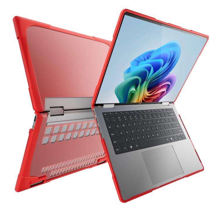 For HP ENVY X360-14 2024 TPU + PC Two-color Anti-fall Laptop Protective Case(Red)