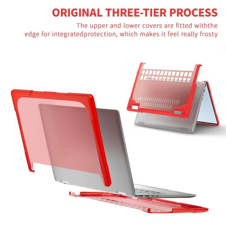 For HP ENVY X360-14 2024 TPU + PC Two-color Anti-fall Laptop Protective Case(Red)