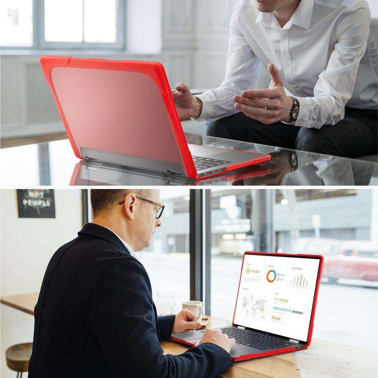 For HP ENVY X360-14 2024 TPU + PC Two-color Anti-fall Laptop Protective Case(Red)