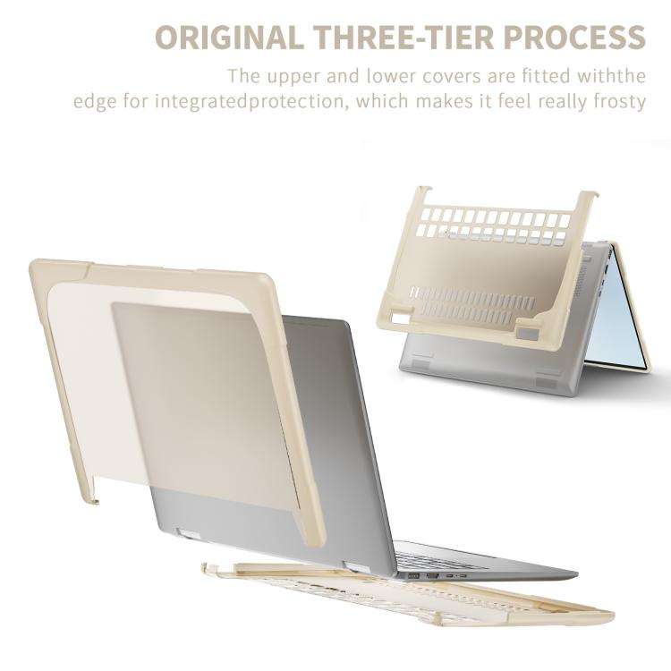 For HP ENVY X360-14 2024 TPU + PC Two-color Anti-fall Laptop Protective Case(Khaki)