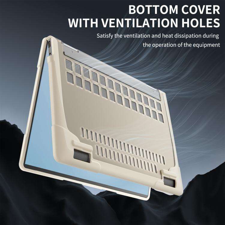 For HP ENVY X360-14 2024 TPU + PC Two-color Anti-fall Laptop Protective Case(Khaki)