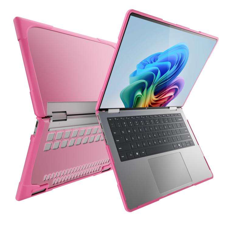 For HP ENVY X360-14 2024 TPU + PC Two-color Anti-fall Laptop Protective Case(Rose Red)