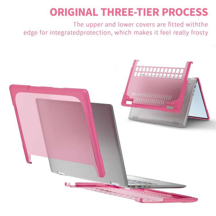 For HP ENVY X360-14 2024 TPU + PC Two-color Anti-fall Laptop Protective Case(Rose Red)
