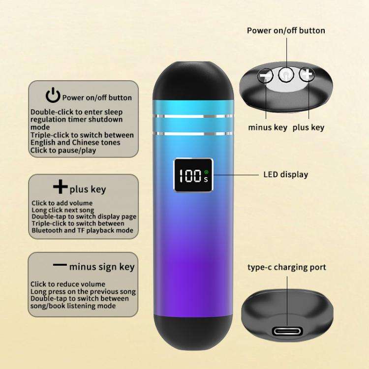 QY09 Bone Conduction Bluetooth 5.3  Sleep Speaker(Grey)