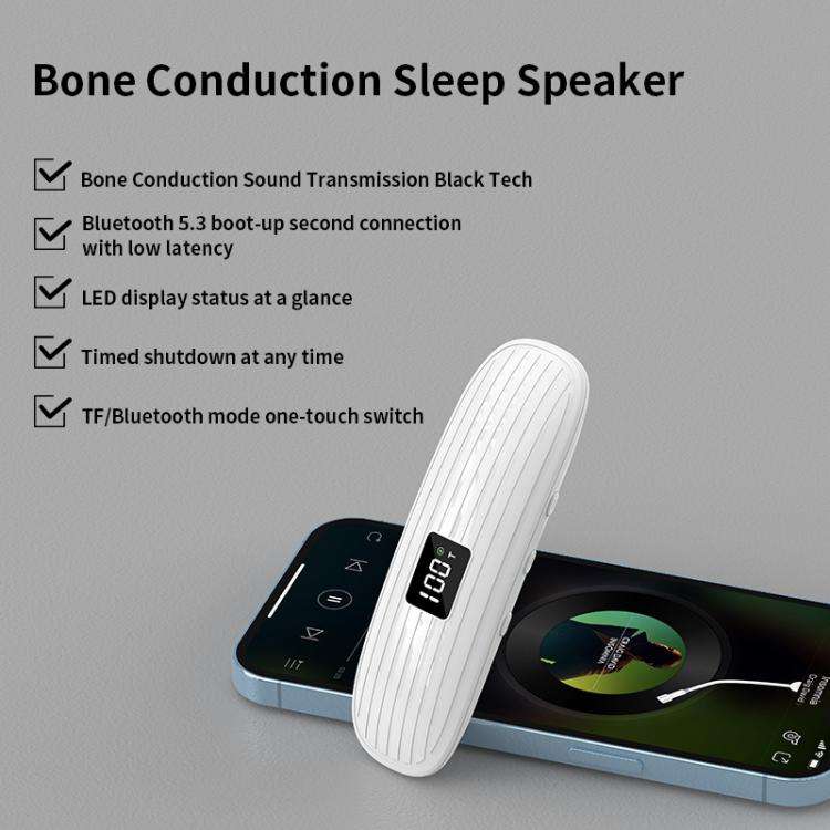 QY10-B Bone Conduction Bluetooth 5.3  Sleep Speaker(White)