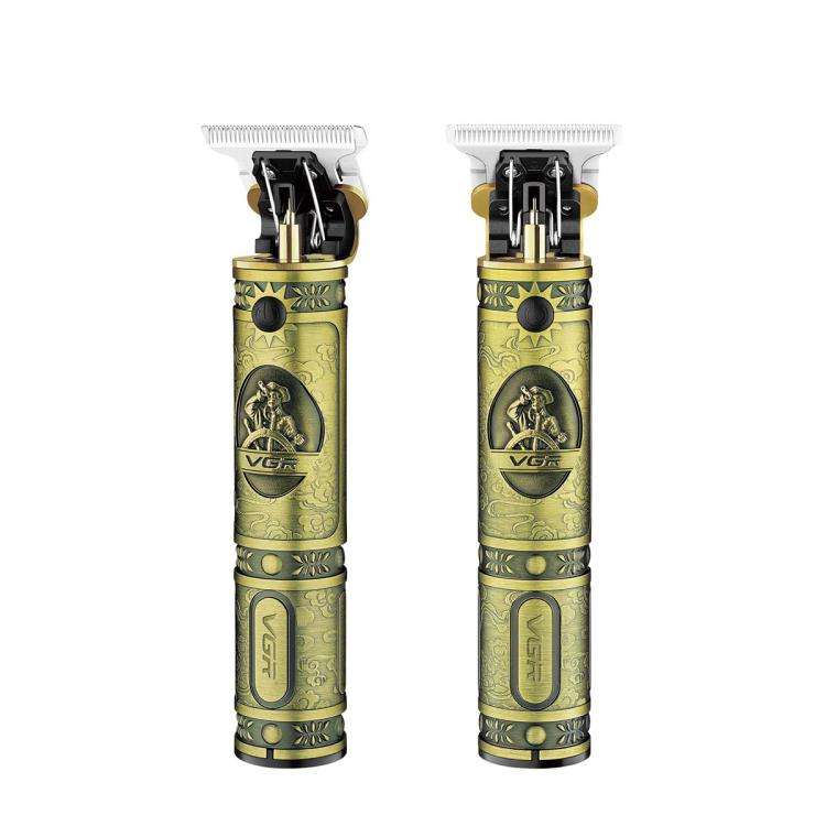 VGR V-085 Vintage Hairstyles Carving USB Electric Hair Clipper(Gold)