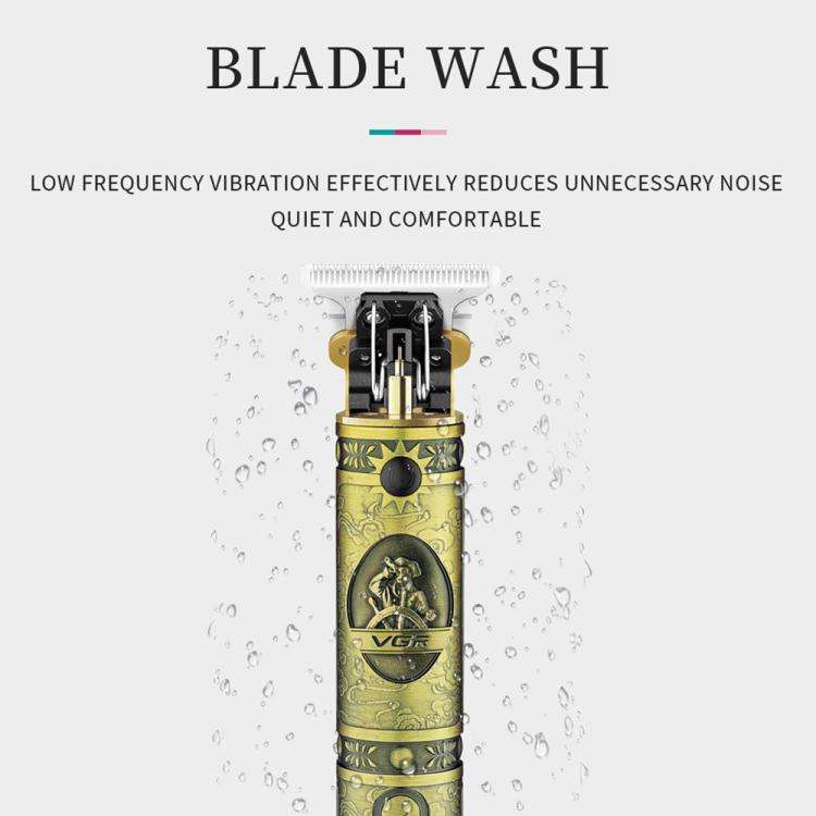 VGR V-085 Vintage Hairstyles Carving USB Electric Hair Clipper(Gold)
