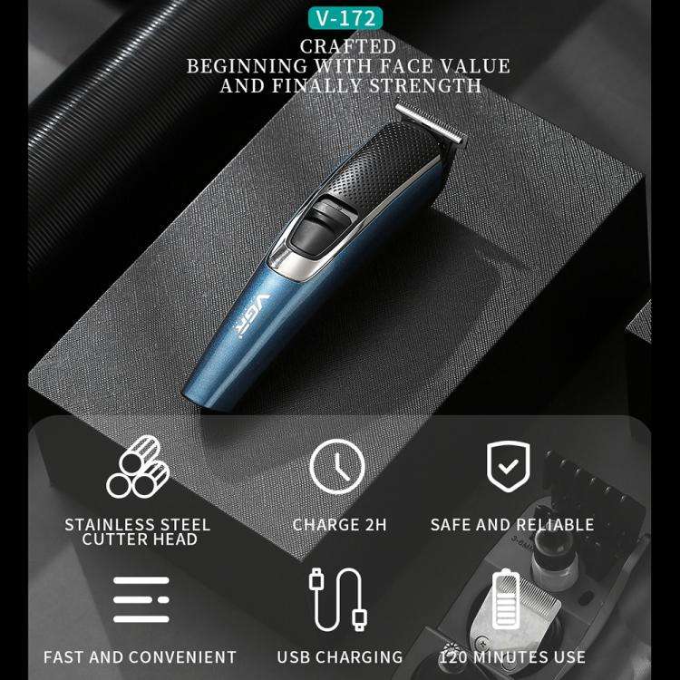 VGR V-172 10W Multifunctional USB Electric Hair Clipper(Blue)