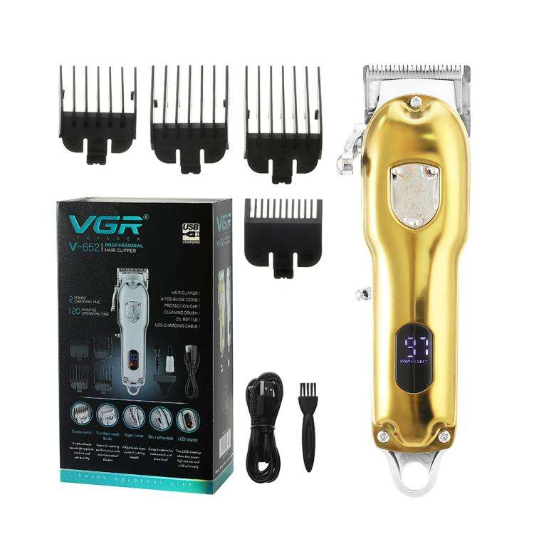 VGR V-652 Professional Digital Display USB Electric Hair Clipper(Gold)