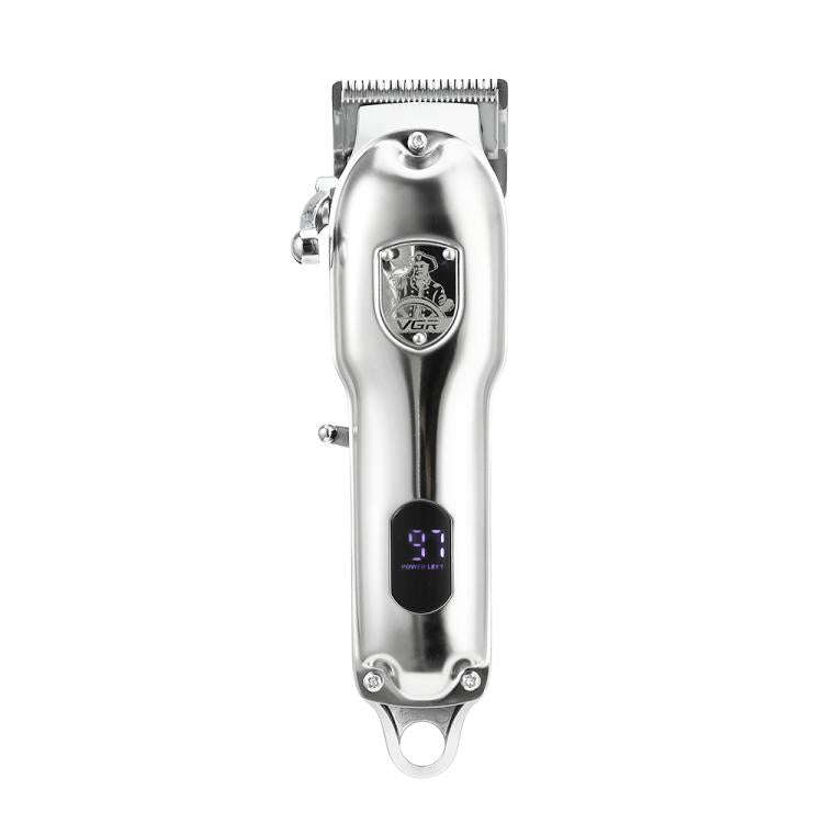VGR V-652 Professional Digital Display USB Electric Hair Clipper(Silver)