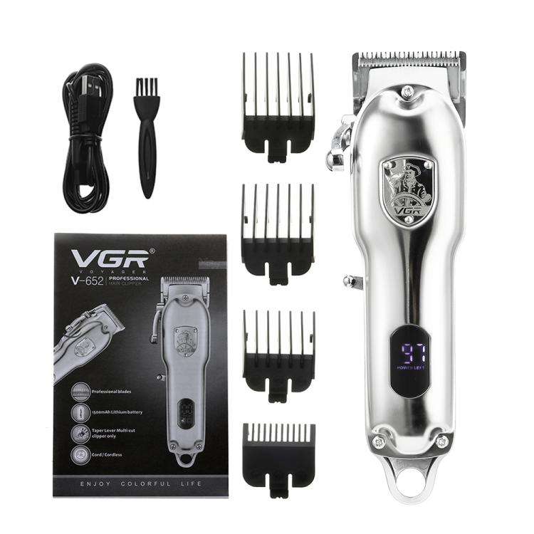 VGR V-652 Professional Digital Display USB Electric Hair Clipper(Silver)