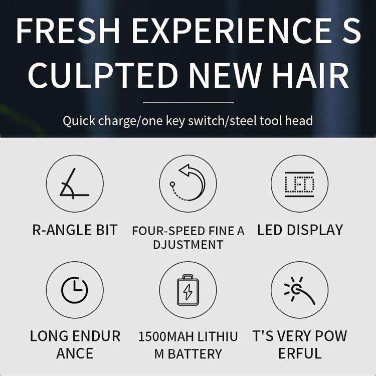 VGR V-652 Professional Digital Display USB Electric Hair Clipper(Gold)