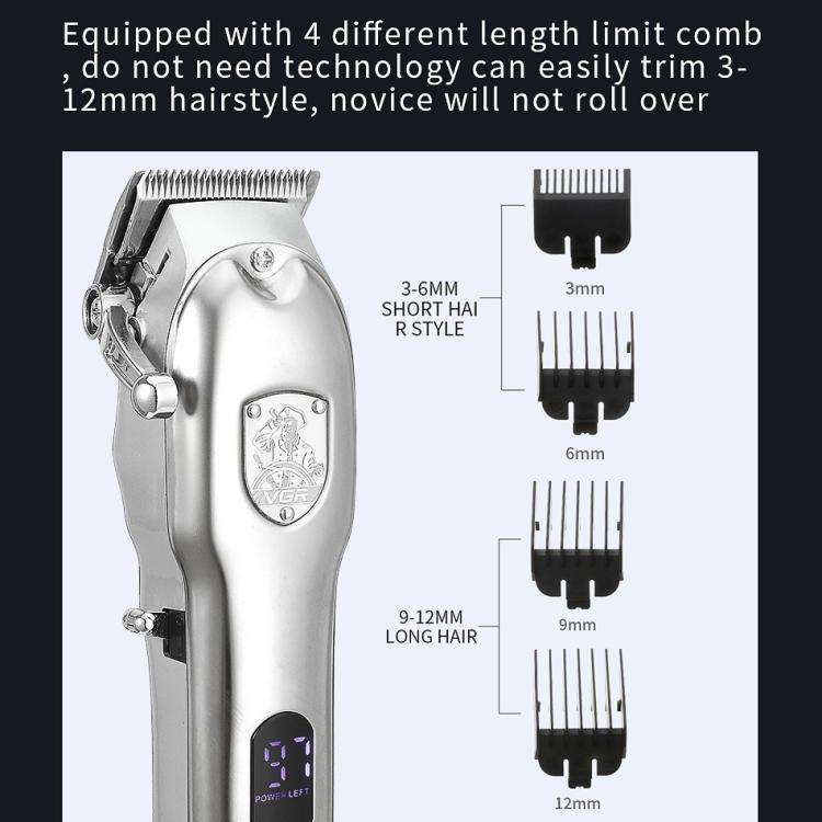 VGR V-652 Professional Digital Display USB Electric Hair Clipper(Gold)