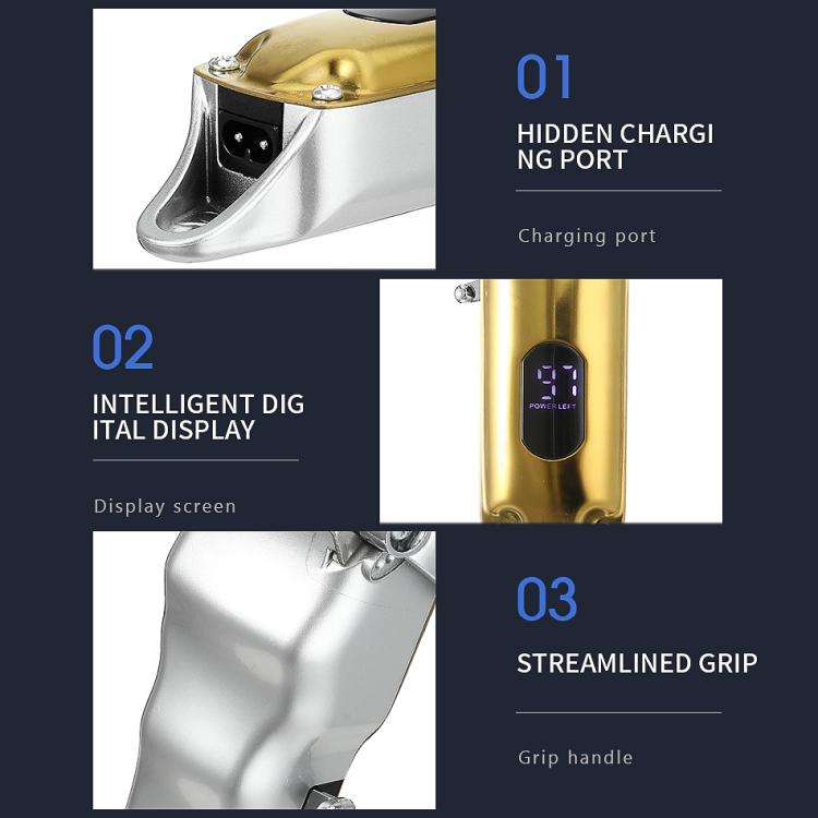 VGR V-652 Professional Digital Display USB Electric Hair Clipper(Gold)
