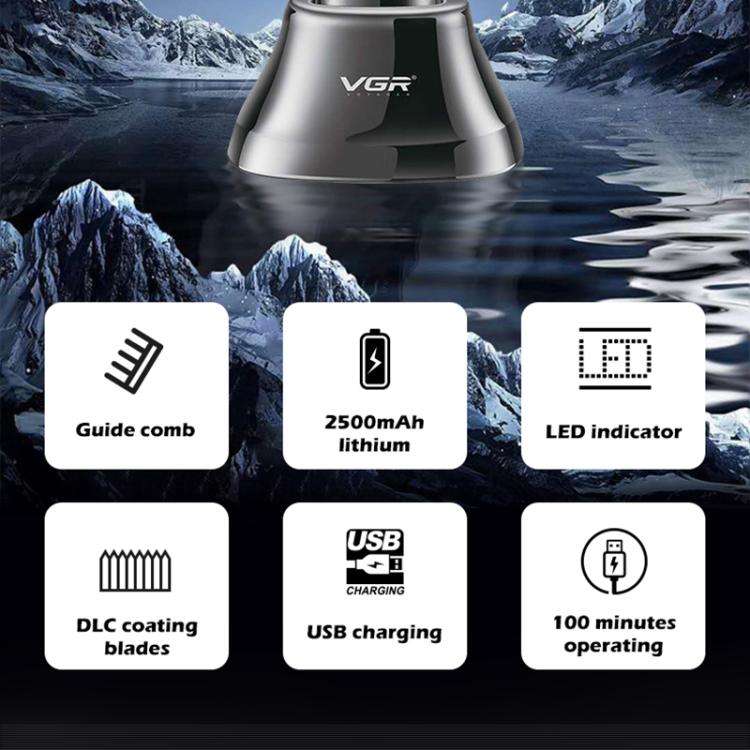 VGR V-653 Professional USB Electric Hair Clipper with Holder(Black)