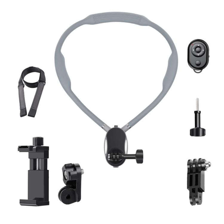 Magnetic Neck Mount Anti-shake Bracket, Type:7 in 1 Phone Clamp with Remote