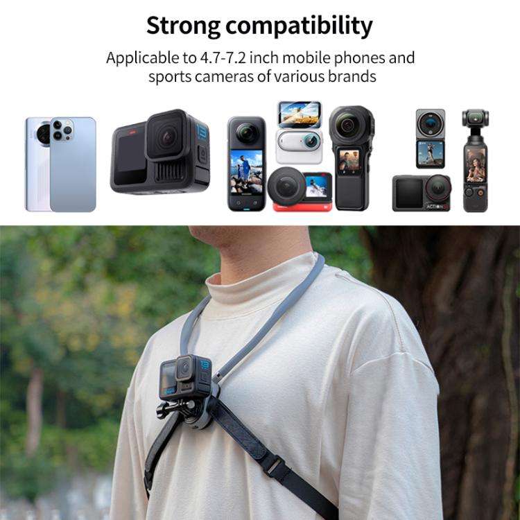 Magnetic Neck Mount Anti-shake Bracket, Type:2 in 1