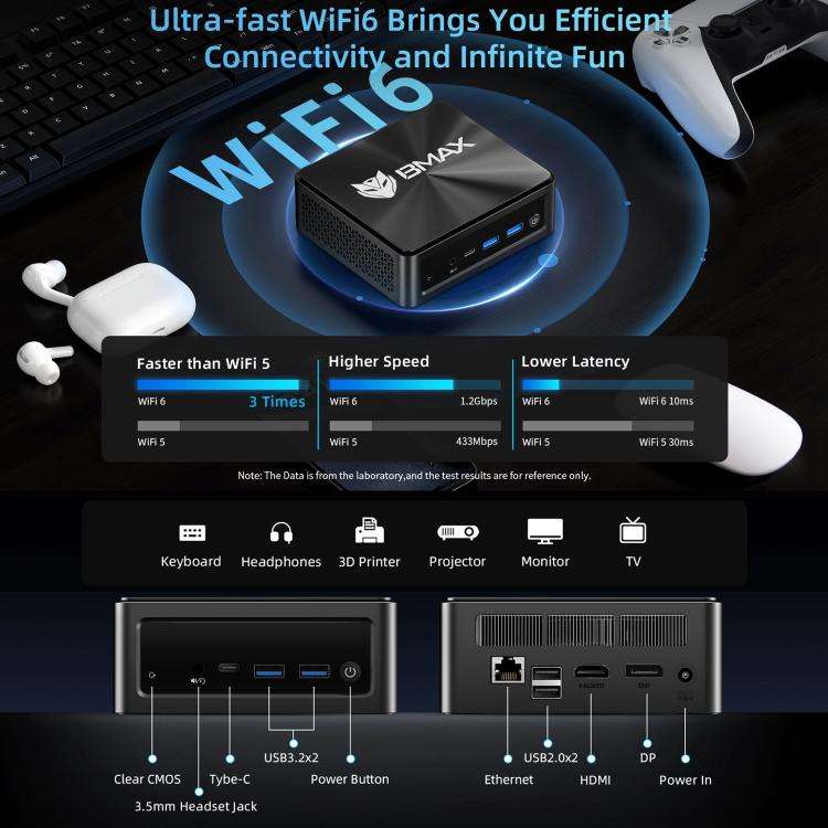 BMAX B9 Power Windows 11 Mini PC, 32GB+1TB, Intel Core i9-12900H, Support 3 Monitors Output(EU Plug)