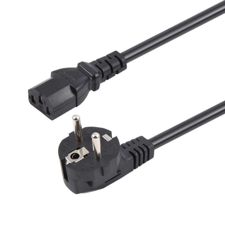 EU Plug Computer PC Power Cord 3 Pin Cable 0.5 Square, Length:1.8m(Black)