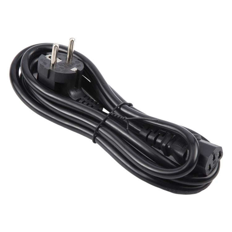 EU Plug Computer PC Power Cord 3 Pin Cable 0.5 Square, Length:1.8m(Black)