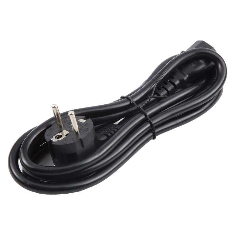EU Plug Computer PC Power Cord 3 Pin Cable 0.5 Square, Length:1.8m(Black)