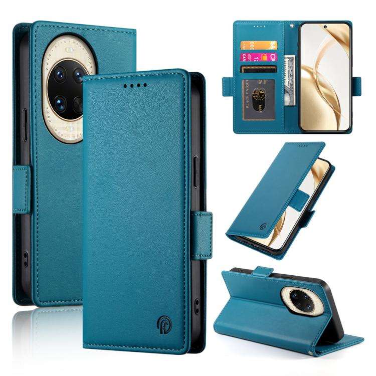For Huawei nova 14 Ultra Side Buckle Magnetic Frosted Leather Phone Case(Blue)
