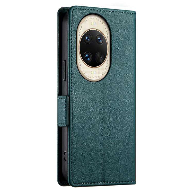For Huawei nova 14 Ultra Side Buckle Magnetic Frosted Leather Phone Case(Dark Green)