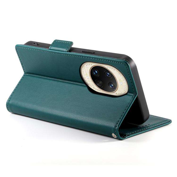 For Huawei nova 14 Ultra Side Buckle Magnetic Frosted Leather Phone Case(Dark Green)