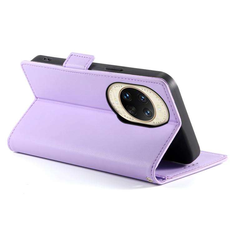For Huawei nova 14 Ultra Side Buckle Magnetic Frosted Leather Phone Case(Purple)